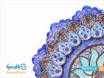 بشقاب مسی ميناکاری قطر 25 سانتی متر