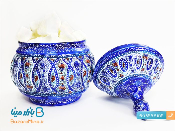 قندان مسی مینا کاری