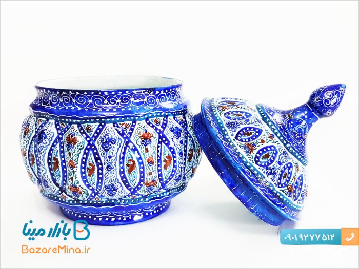 قندان مسی مینا کاری