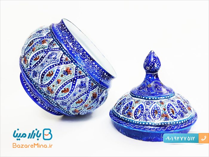قندان مسی مینا کاری