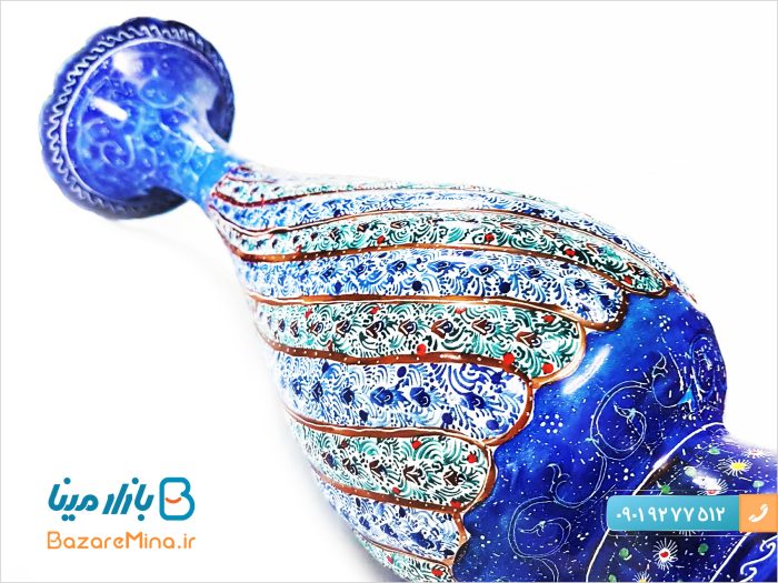 گلدان مسی مینا کاری 20 سانتی متری
