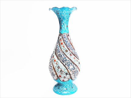 گلدان مسي ميناکاري شده 16 سانتی متری