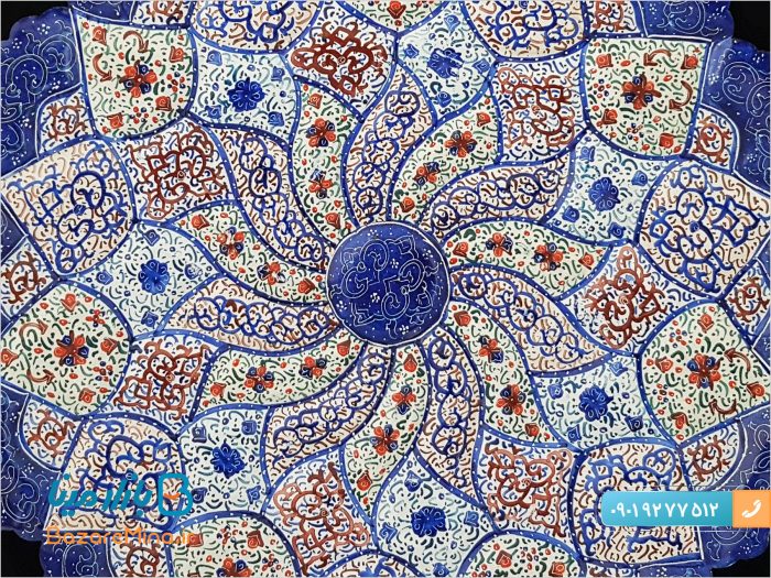 قاب بشقاب مسی مینا کاری
