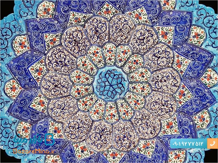 قاب بشقاب میناکاری اصفهان قطر 30 سانتی متر