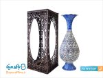گلدان مسی میناکاری جعبه مشبک