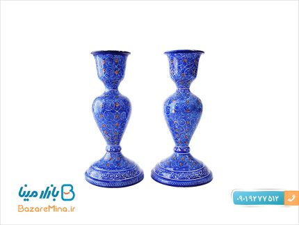 شمعدان مسی ميناکاری