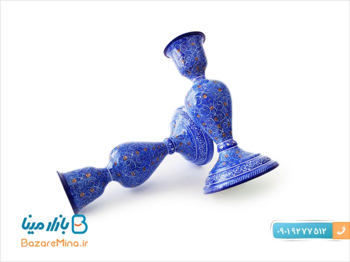 شمعدان مسی ميناکاری
