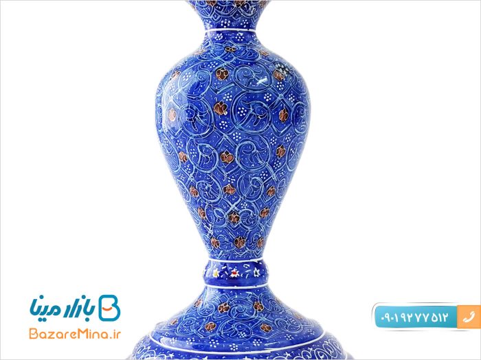 شمعدان مسی ميناکاری