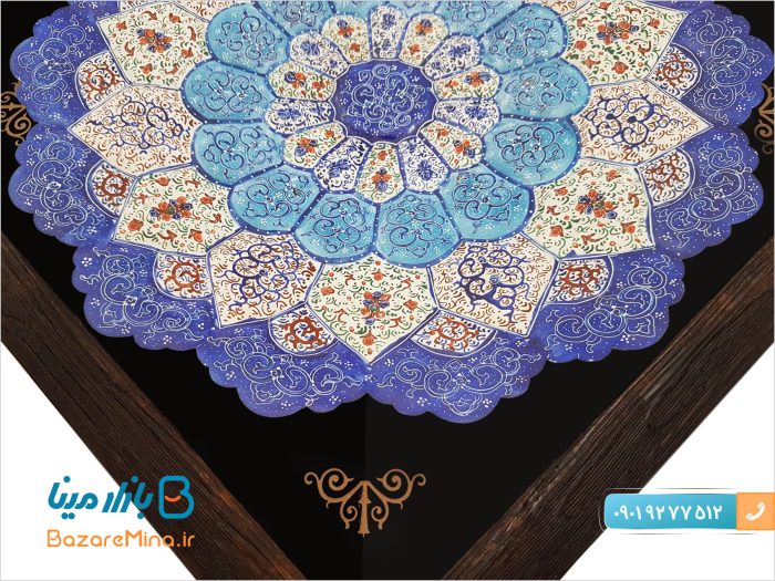 قاب بشقاب مسی میناکاری