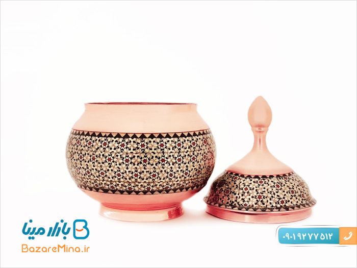 قندان مس و خاتم کاری