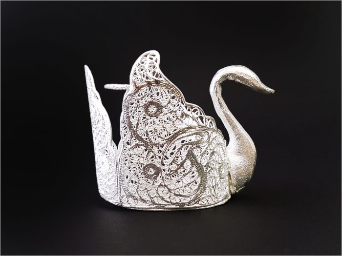 جا قاشقی ملیله کاری طرح قو جا قاشقی ملیله کاری طرح قو