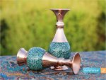 گلدان فیروزه کوب ارتفاع 16 سانتی متر