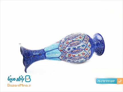 گلدان مسی میناکاری ارتفاع 16 سانتی متر