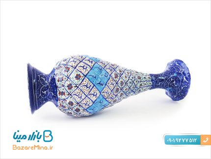 گلدان مسی میناکاری ارتفاع 20 سانتی متر