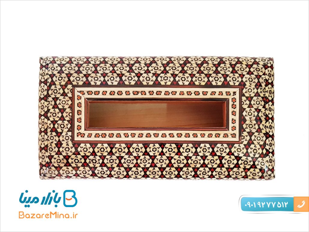جا دستمال کاغذی خاتم کاری