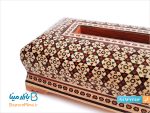 جا دستمال کاغذی خاتم کاری