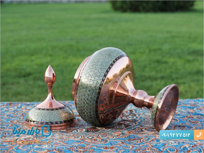 شکلات خوری مس و خاتم کاری بزرگ
