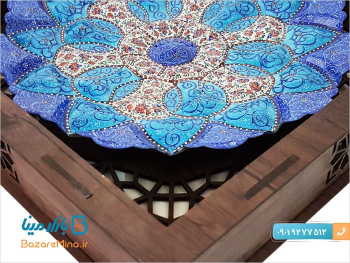 بشقاب میناکاری اعلا جعبه مشبک 20 سانتی متر