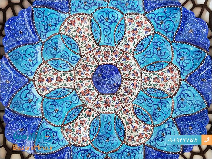 بشقاب میناکاری اعلا جعبه مشبک 20 سانتی متر