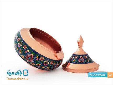 شکلات خوری مس و میناکاری بشقاب پرنده