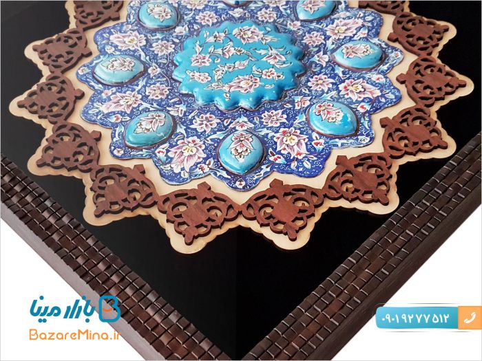 پلاک خورشیدی مینا کاری
