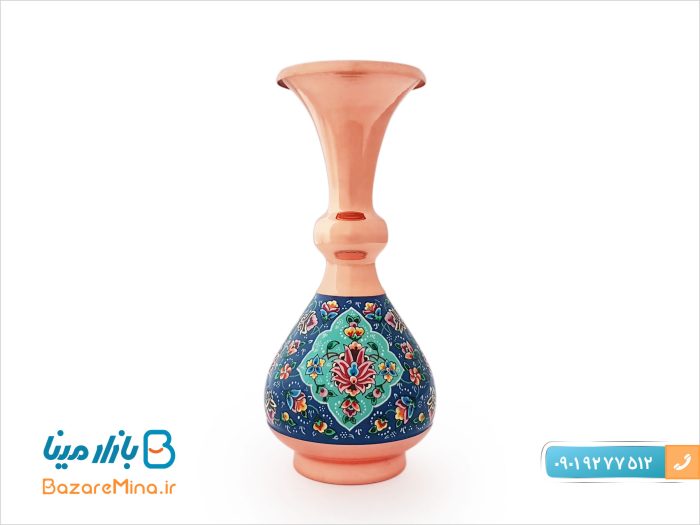 گلدان مس و میناکاری