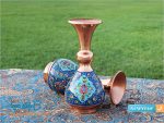گلدان مس و میناکاری