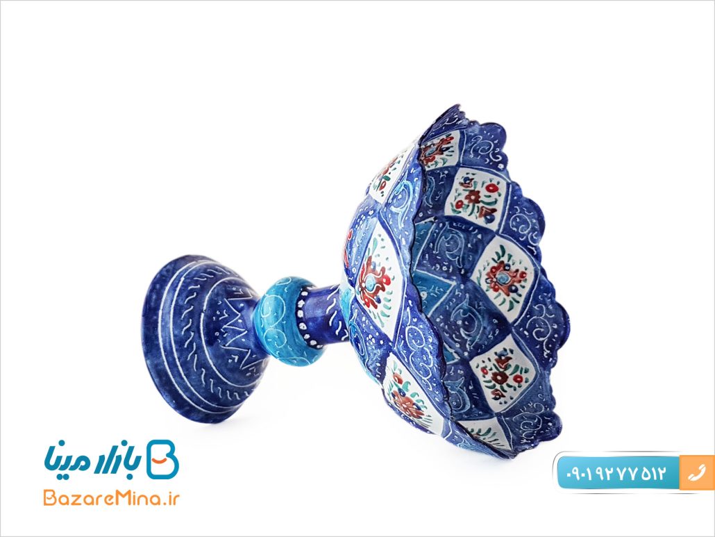 بستنی خوری پایه دار میناکاری شده