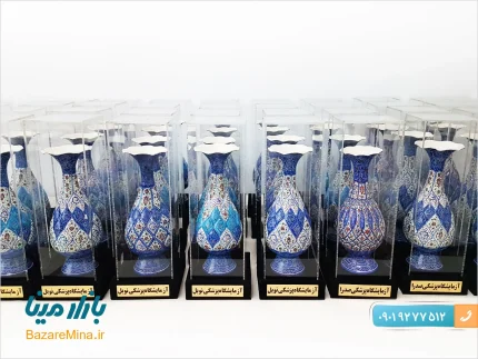 هدایای تبلیغاتی صنایع دستی و میناکاری اصفهان تندیس گلدان میناکاری
