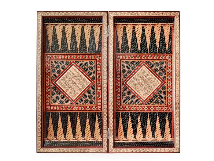 تخته نرد و صفحه شطرنج خاتم کاری 50 سانتي متری تخته نرد و صفحه شطرنج خاتم کاری 50 سانتي متری