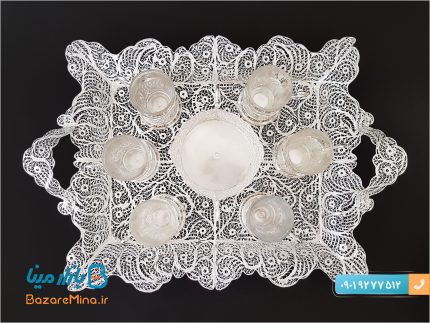 هنر ملیله کاری اصفهان صنایع دستی محبوب ایرانی سرویس چای خوری ملیله کاری
