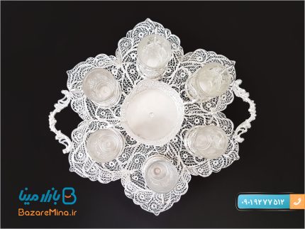 هنر ملیله کاری اصفهان صنایع دستی محبوب ایرانی سرویس چای خوری ملیله کاری شده