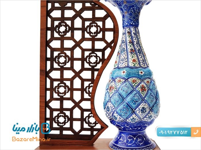 تندیس گلدان میناکاری 16 سانتی متری