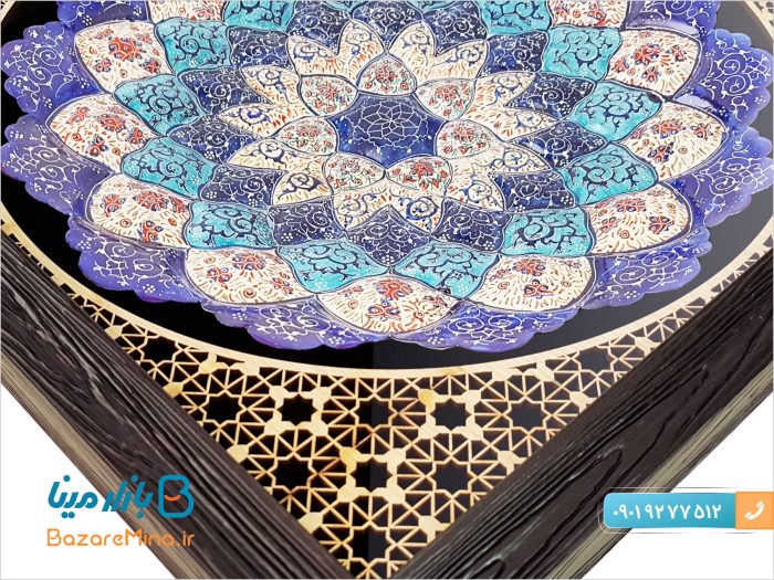 بشقاب میناکاری قاب دار