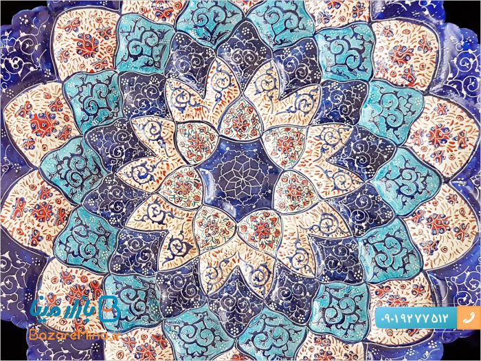 بشقاب میناکاری قاب دار