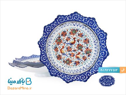 بشقاب مینا کاری سری سه تایی اثر استاد اسماعیلی
