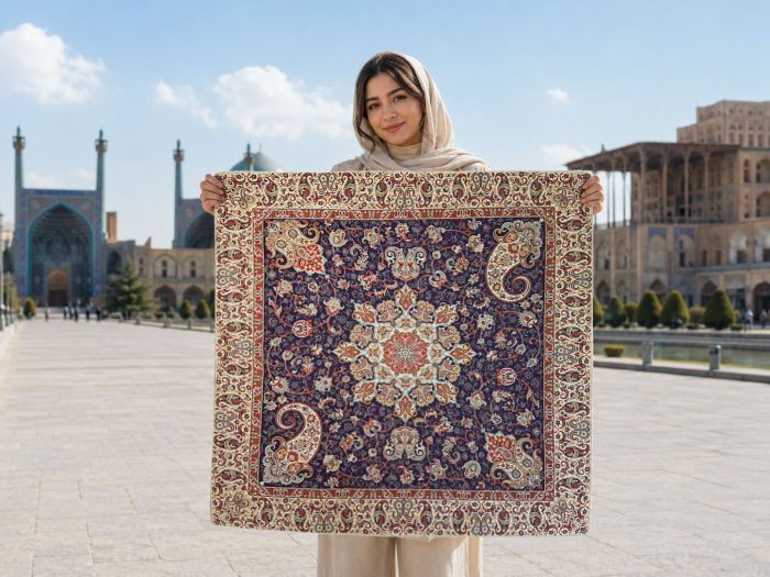 ست 5 تکه رومیزی ترمه سالاری طرح بهار