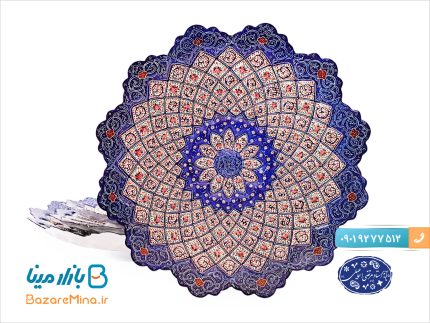 بشقاب میناکاری اثر اسماعیلی قطر 25 سانتی متر