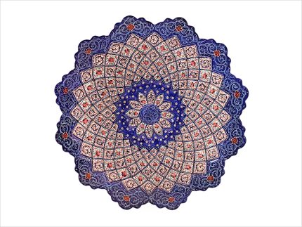بشقاب اعلای میناکاری اسماعیلی قطر ۲۵ سانتی متر