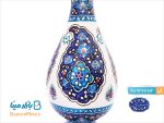 گلدان میناکاری اسلیمی طرح ترنج استاد اسماعیلی