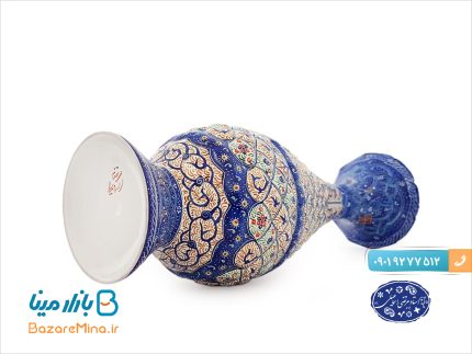 گلدان مسی میناکاری اثر اسماعیلی 20 سانتی متر