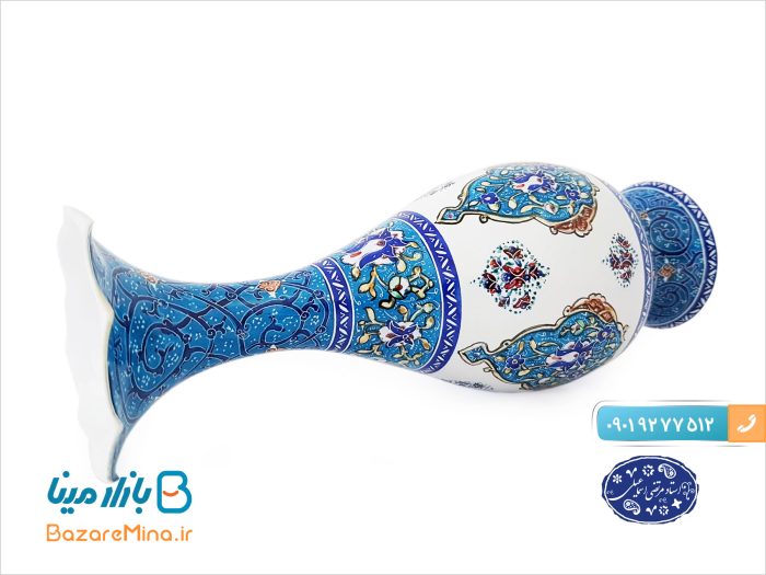 گلدان ميناکاري اسماعيلي طرح ترنج 20 سانتي متر