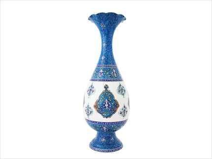 گلدان ترنج میناکاری استاد اسماعیلی 25 سانتی متر