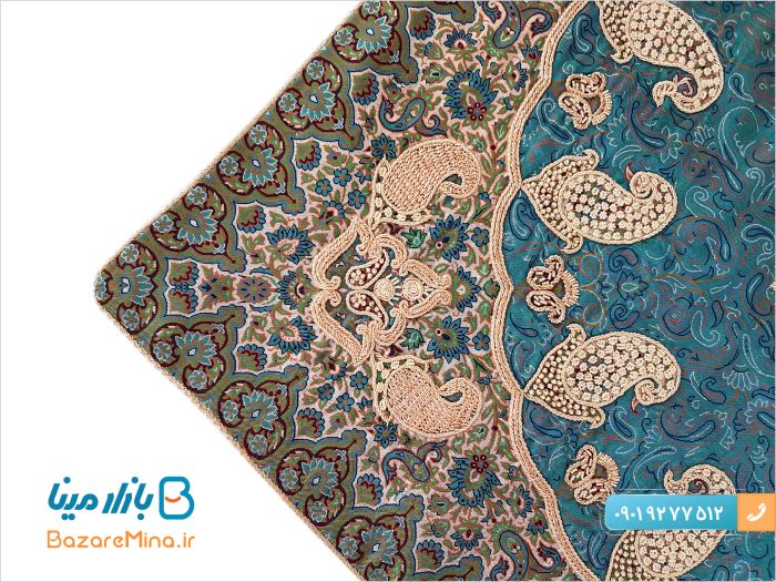 بقچه ترمه سرمه وملیله دوزی
