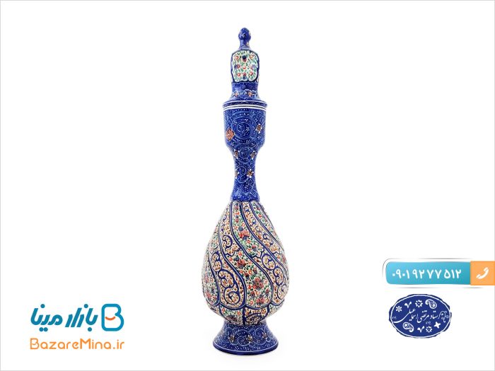 تنگ مسی میناکاری اثر اسماعیلی 22 سانتی متر