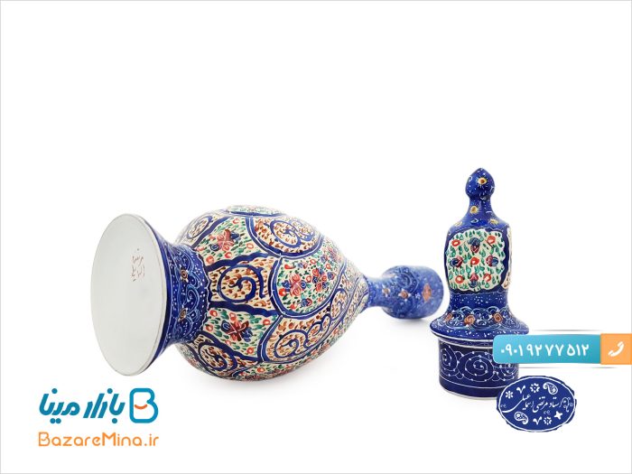 تنگ مسی میناکاری اثر اسماعیلی 22 سانتی متر