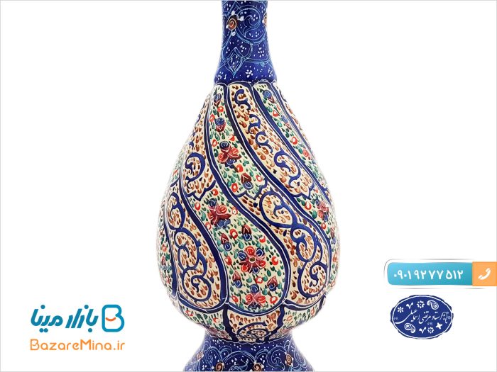 تنگ مسی میناکاری اثر اسماعیلی 22 سانتی متر