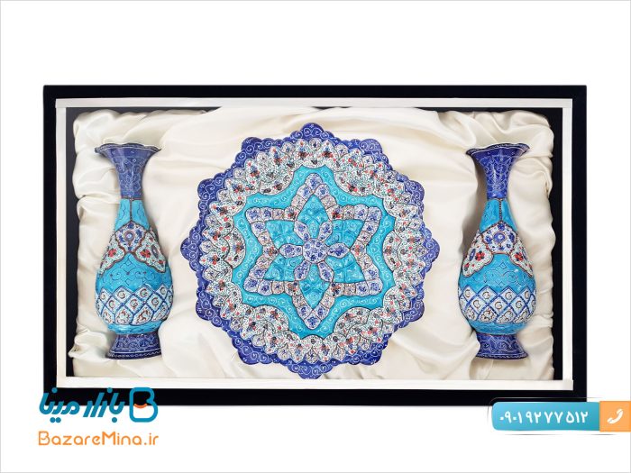باکس ست میناکاری گلدان 20 و بشقاب 25 سانتی