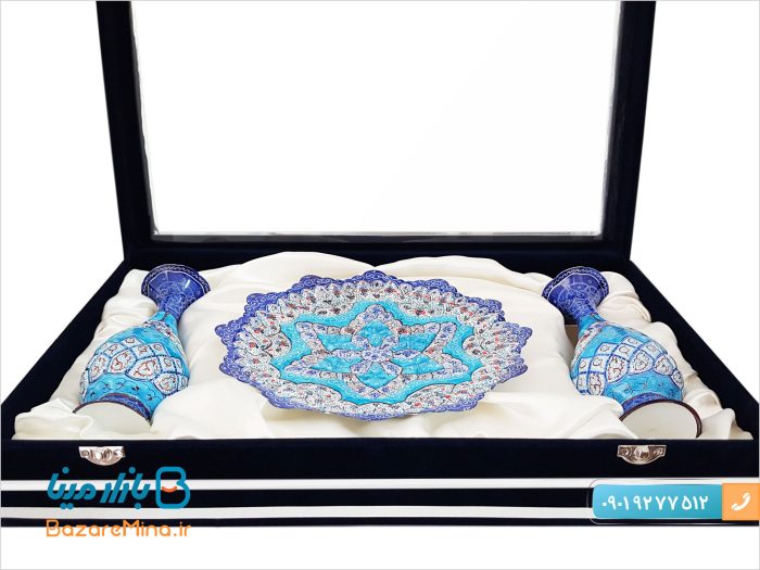 باکس ست میناکاری گلدان 20 و بشقاب 25 سانتی