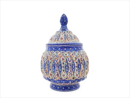 قندان مسی میناکاری شده اسماعیلی 15 سانتی